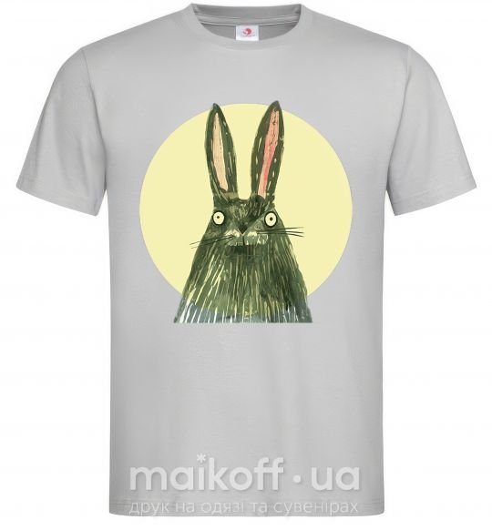 Мужская футболка Кролик под луной Серый фото