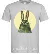 Мужская футболка Кролик под луной Серый фото