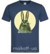 Мужская футболка Кролик под луной Темно-синий фото