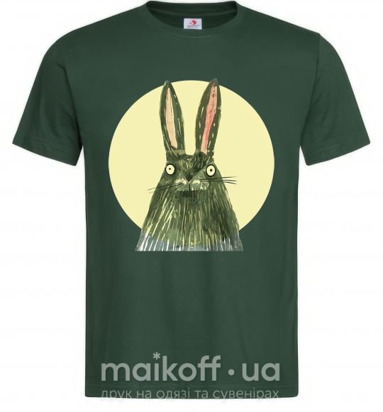 Мужская футболка Кролик под луной Темно-зеленый фото