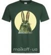 Мужская футболка Кролик под луной Темно-зеленый фото