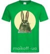Мужская футболка Кролик под луной Зеленый фото