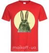 Мужская футболка Кролик под луной Красный фото
