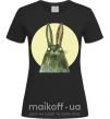 Женская футболка Кролик под луной Черный фото