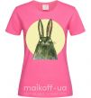 Женская футболка Кролик под луной Ярко-розовый фото