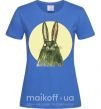 Женская футболка Кролик под луной Ярко-синий фото
