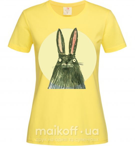 Жіноча футболка Кролик под луной Лимонний фото