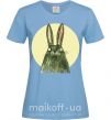 Женская футболка Кролик под луной Голубой фото