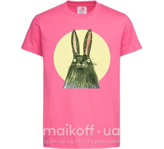 Детская футболка Кролик под луной Ярко-розовый фото