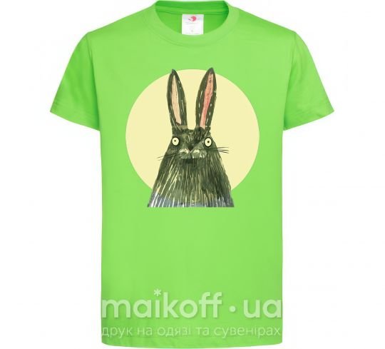 Детская футболка Кролик под луной Лаймовый фото