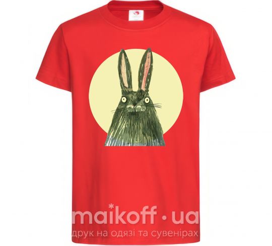Детская футболка Кролик под луной Красный фото