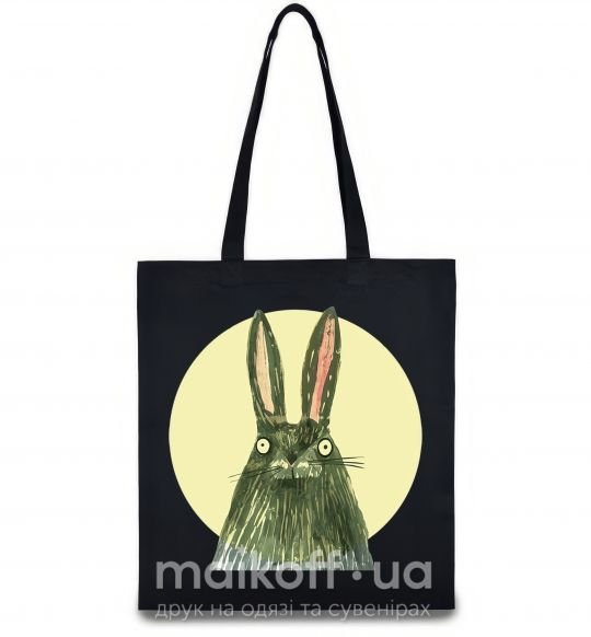 Эко-сумка Кролик под луной Черный фото