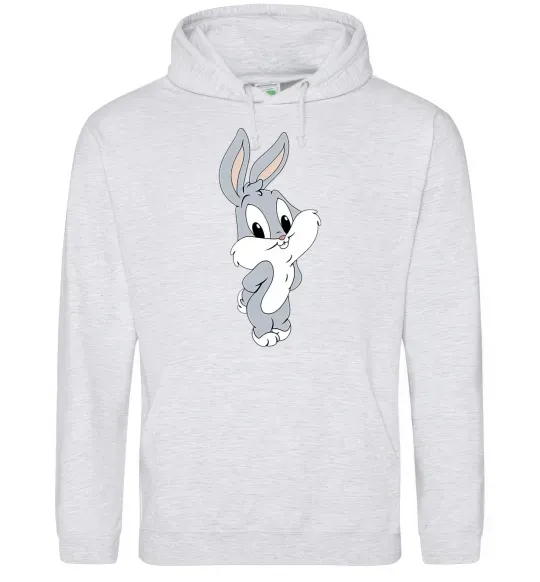 Мужская толстовка (худи) Маленький Бакс Банні Серый меланж фото