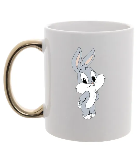 Чашка с цветной ручкой Маленький Бакс Банні Золото фото