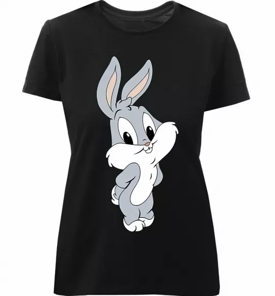 Женская премиум футболка Маленький Бакс Банні Черный фото