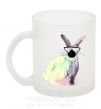 Чашка скляна Кролик градиент в очках Фроузен фото