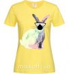 Женская футболка Кролик градиент в очках Лимонный фото