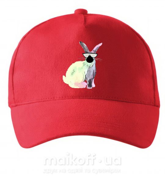 Кепка Кролик градиент в очках Червоний фото