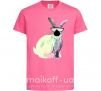 Дитяча футболка Кролик градиент в очках Яскраво-рожевий фото