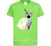 Детская футболка Кролик градиент в очках Лаймовый фото