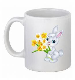 Чашка керамическая Заєць з нарцисами