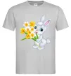 Мужская футболка Заєць з нарцисами Серый фото