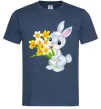 Мужская футболка Заєць з нарцисами Темно-синий фото