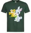 Мужская футболка Заєць з нарцисами Темно-зеленый фото