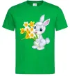 Мужская футболка Заєць з нарцисами Зеленый фото
