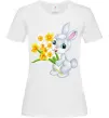 Жіноча футболка Заєць з нарцисами Білий фото