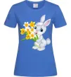 Жіноча футболка Заєць з нарцисами Яскраво-синій фото