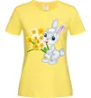 Жіноча футболка Заєць з нарцисами Лимонний фото