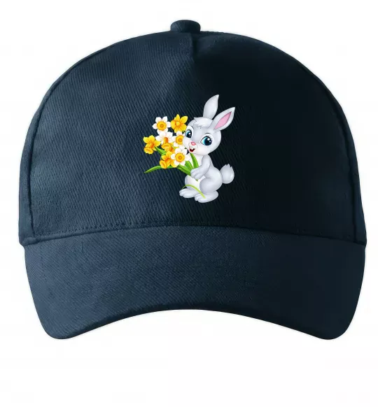Кепка Заєць з нарцисами Темно-синій фото