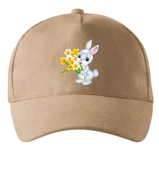 Кепка Заєць з нарцисами Песочный фото