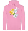 Мужская толстовка (худи) Заєць з нарцисами Розовый фото