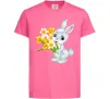 Дитяча футболка Заєць з нарцисами Яскраво-рожевий фото