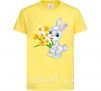 Дитяча футболка Заяц с нарциссами Лимонний фото