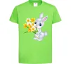 Дитяча футболка Заєць з нарцисами Лаймовий фото