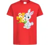 Дитяча футболка Заєць з нарцисами Червоний фото