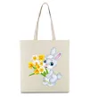 Эко-сумка Заєць з нарцисами Бежевый фото