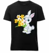 Чоловіча преміум футболка Заєць з нарцисами Чорний фото