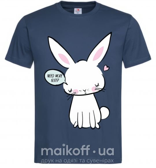 Чоловіча футболка Need more sleep rabbit Темно-синій фото