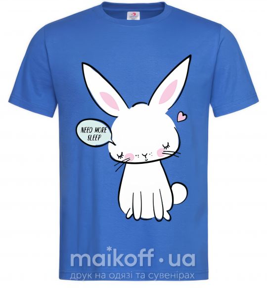 Чоловіча футболка Need more sleep rabbit Яскраво-синій фото