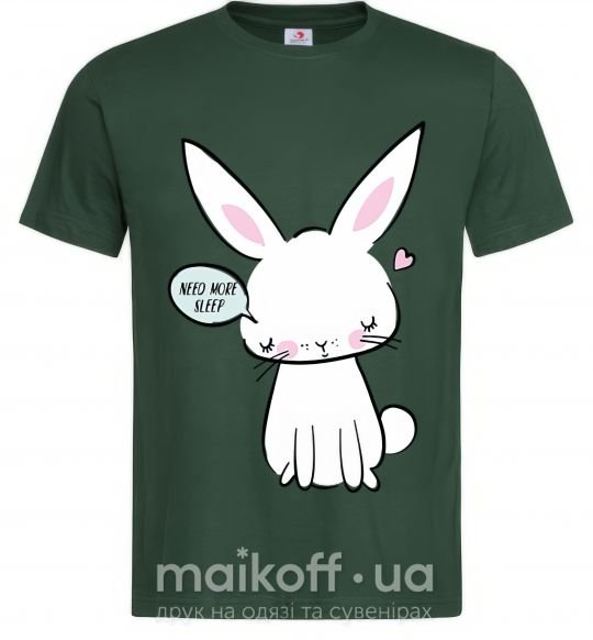 Мужская футболка Need more sleep rabbit Темно-зеленый фото