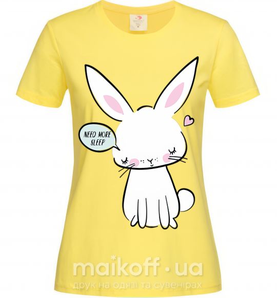 Женская футболка Need more sleep rabbit Лимонный фото