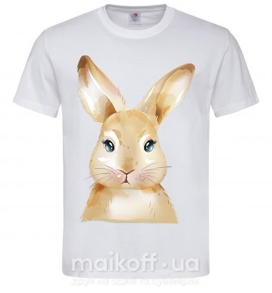 Мужская футболка Рыжий кролик Белый фото