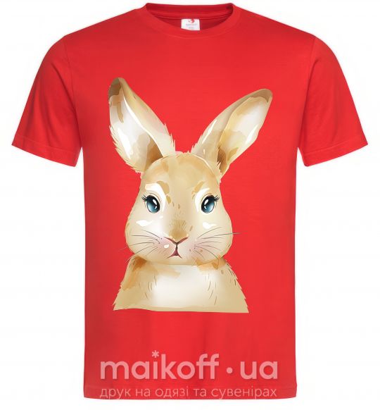 Мужская футболка Рыжий кролик Красный фото