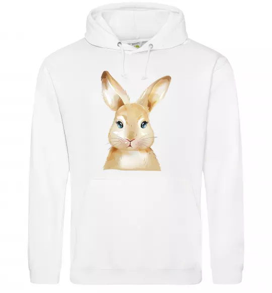 Мужская толстовка (худи) Рудий кролик Белый фото