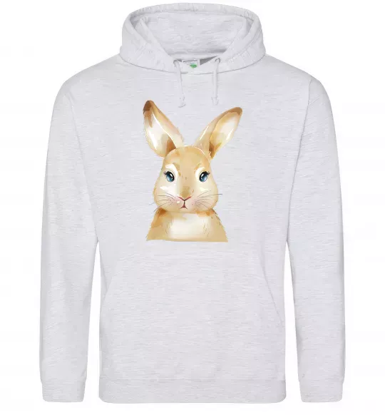 Мужская толстовка (худи) Рудий кролик Серый меланж фото