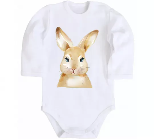 Детский боди Рудий кролик Белый фото